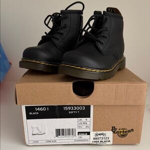 Dr. Martens Kids Black Leather Boots